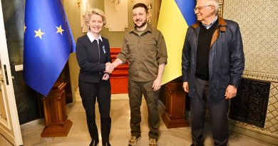 Ursula von der Leyen, Josep Borrell, Volodymyr Zelensky, foto Christophe Licoppe, European Union, 2022 Copyright Source: EC - Audiovisual Service