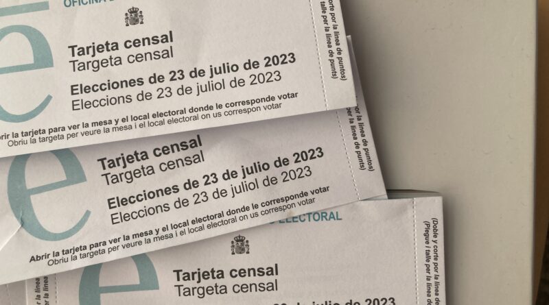 Tarjeta censal enviada para las elecciones del 23J. Irina Parra.