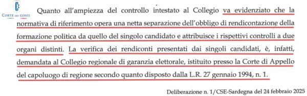 Il passo della delibera della Corte dei Conti non troppo compreso oggi da qualcuno/a